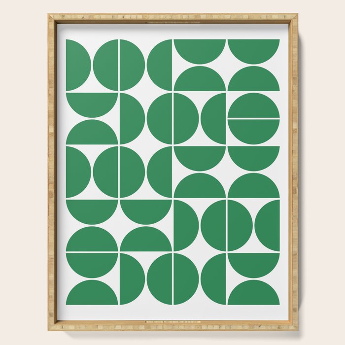 Mid Century Modern Geometric 04 Green Serving Tray Gallery Image 1