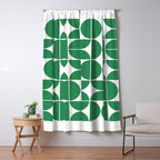 Mid Century Modern Geometric 04 Green Window Curtain Gallery Image 5