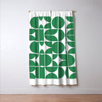 Mid Century Modern Geometric 04 Green Window Curtain Gallery Image 3