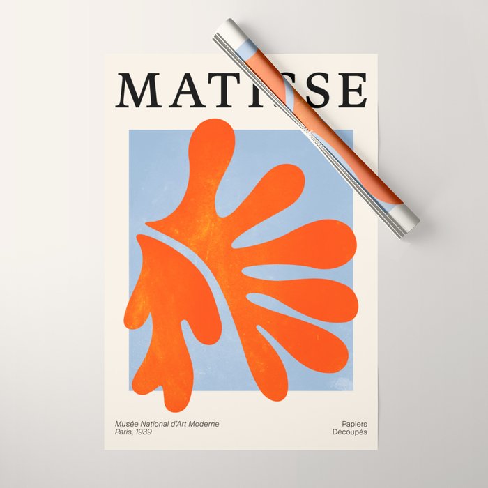 Red Coral Leaf: Matisse Paper Cutouts II Wrapping Paper Gallery Image 1