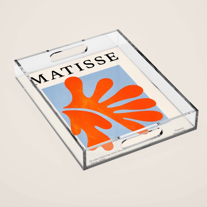 Red Coral Leaf: Matisse Paper Cutouts II Acrylic Tray Gallery Image 1