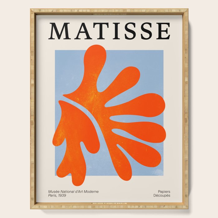 Red Coral Leaf: Matisse Paper Cutouts II Serving Tray Gallery Image 1