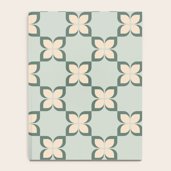 Flower check blue green Notebook Gallery Image 4