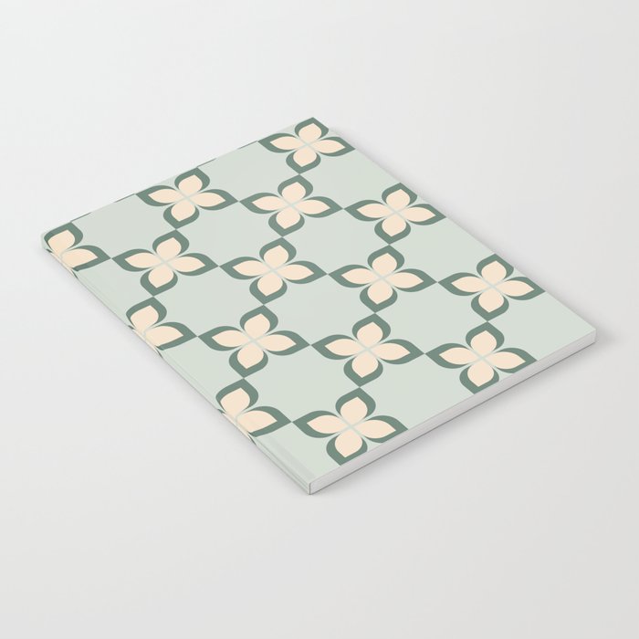 Flower check blue green Notebook Gallery Image 2