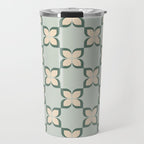 Flower check blue green Travel Mug Gallery Image 1
