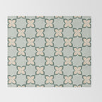 Flower check blue green Throw Blanket Gallery Image 2