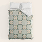 Flower check blue green Comforter Gallery Image 6