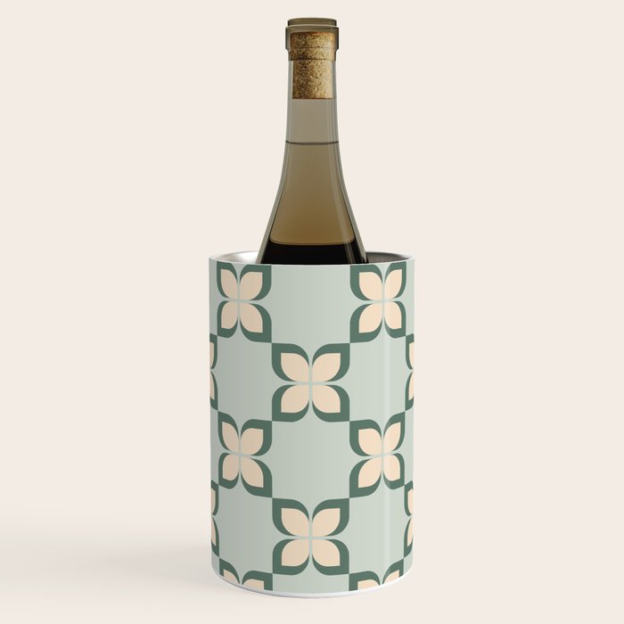 Flower check blue green Wine Chiller Gallery Image 1