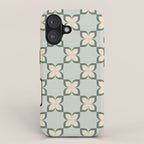 Flower check blue green iPhone Case Gallery Image 1