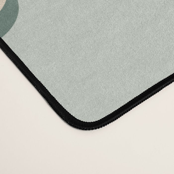 Flower check blue green Desk Mat Gallery Image 4