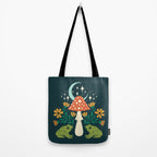 Moonlight Flower Frogs and Mushroom Tote Bag Gallery Image 2
