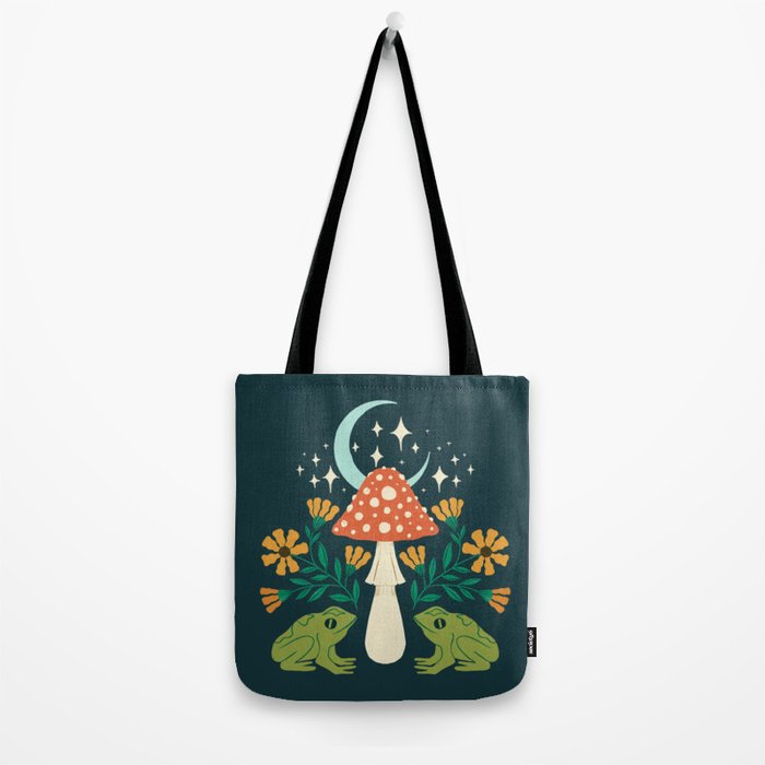 Moonlight Flower Frogs and Mushroom Tote Bag Gallery Image 2