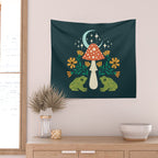 Moonlight Flower Frogs and Mushroom Wall Tapestry Gallery Image 2