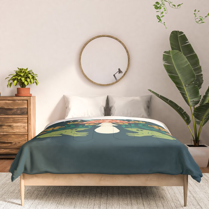 Moonlight Flower Frogs and Mushroom Comforter Gallery Image 3