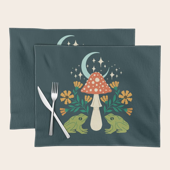 Moonlight Flower Frogs and Mushroom Placemat Gallery Image 1