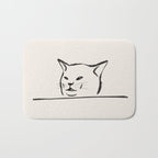 Confused cat meme drawing Bath Mat Gallery Image 1
