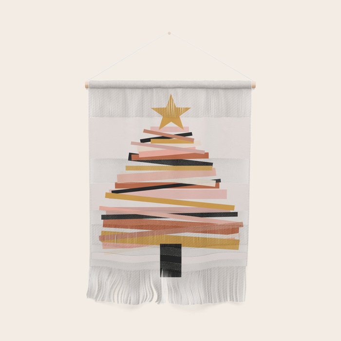 Ribbon Christmas Tree - neutrals Wall Hanging Gallery Image 1