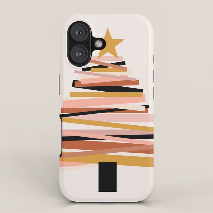 Ribbon Christmas Tree - neutrals iPhone Case Gallery Image 1