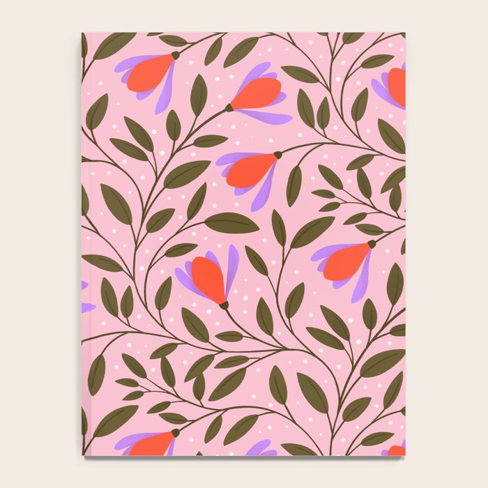 Delicate Magnolia Floral Pattern on Pink Notebook Gallery Image 4