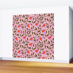 Delicate Magnolia Floral Pattern on Pink Wall Mural Gallery Image 2