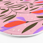 Delicate Magnolia Floral Pattern on Pink Bath Mat Gallery Image 3