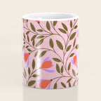 Delicate Magnolia Floral Pattern on Pink Coffee Mug Gallery Image 4