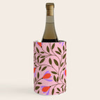 Delicate Magnolia Floral Pattern on Pink Wine Chiller Gallery Image 1