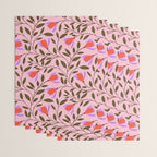 Delicate Magnolia Floral Pattern on Pink Wrapping Paper Gallery Image 3