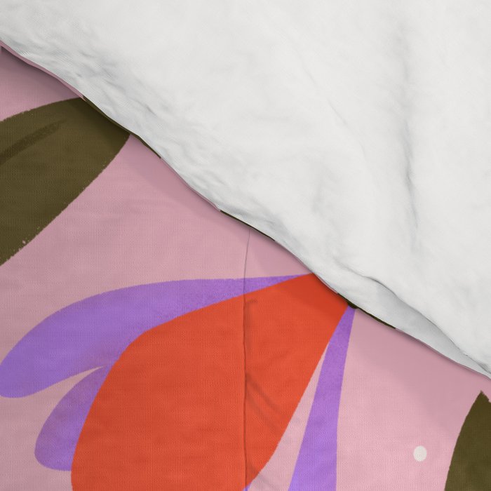 Delicate Magnolia Floral Pattern on Pink Comforter Gallery Image 4