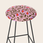 Delicate Magnolia Floral Pattern on Pink Stool Gallery Image 2