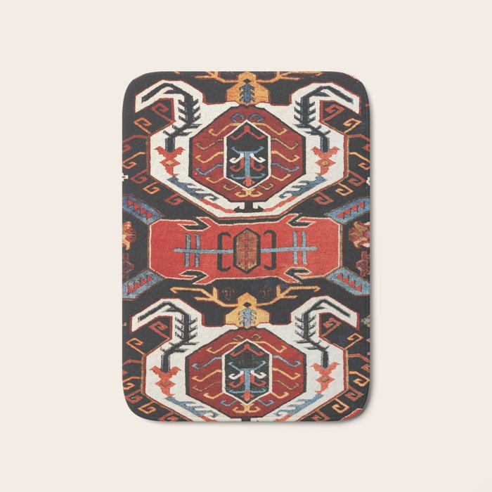Antique Caucasian Rug With Abstract Animals Print Bath Mat Gallery Image 1