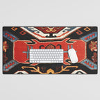 Antique Caucasian Rug With Abstract Animals Print Desk Mat Gallery Image 1