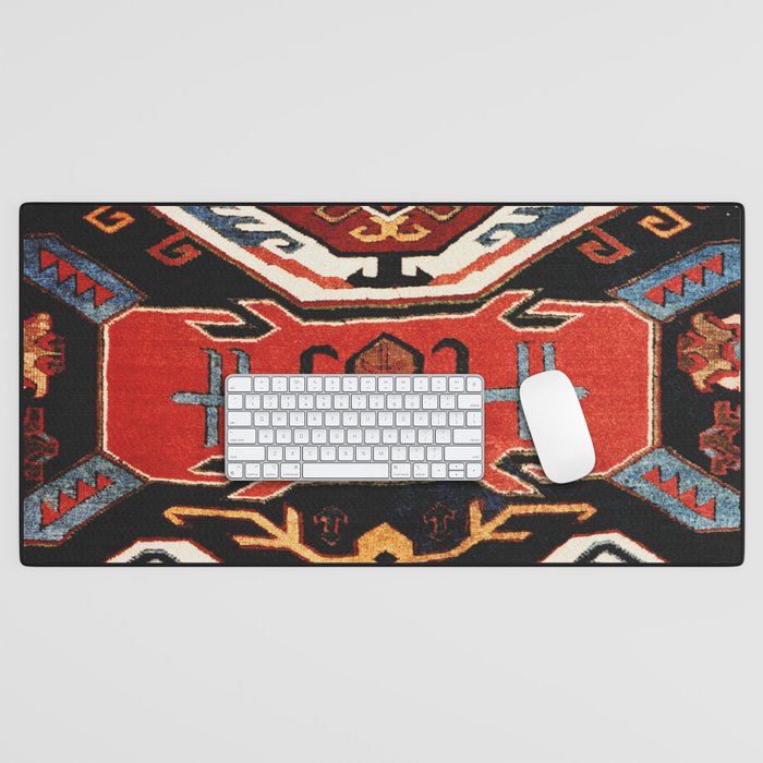 Antique Caucasian Rug With Abstract Animals Print Desk Mat Gallery Image 1