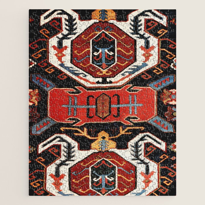 Antique Caucasian Rug With Abstract Animals Print Jigsaw Puzzle Gallery Image 1