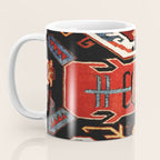 Antique Caucasian Rug With Abstract Animals Print Coffee Mug Gallery Image 3