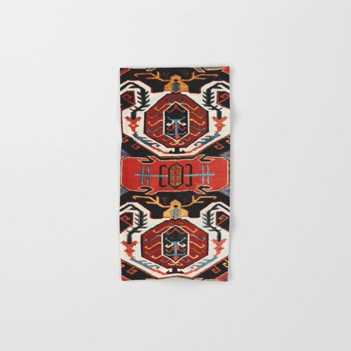 Antique Caucasian Rug With Abstract Animals Print Bath Towel Gallery Image 1