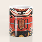 Antique Caucasian Rug With Abstract Animals Print Coffee Mug Gallery Image 4
