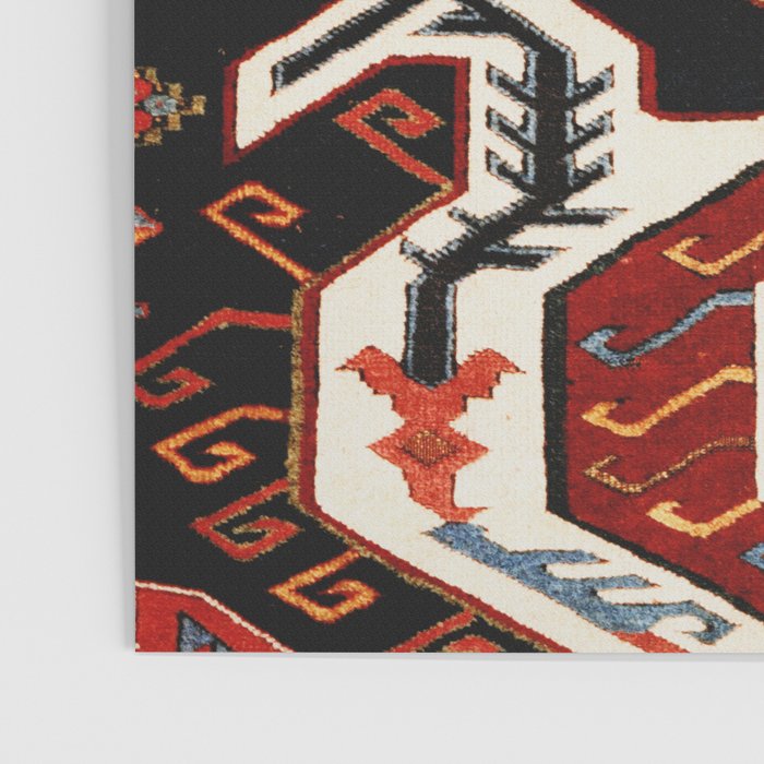 Antique Caucasian Rug With Abstract Animals Print Poster Gallery Image 3