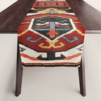 Antique Caucasian Rug With Abstract Animals Print Table Runner Gallery Image 1