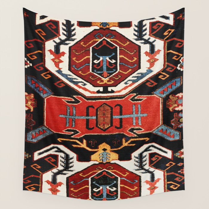 Antique Caucasian Rug With Abstract Animals Print Wall Tapestry Gallery Image 1