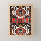 Antique Caucasian Rug With Abstract Animals Print Mini Art Print Gallery Image 1