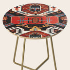 Antique Caucasian Rug With Abstract Animals Print Side Table Gallery Image 2