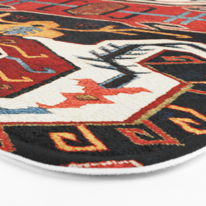 Antique Caucasian Rug With Abstract Animals Print Bath Mat Gallery Image 3
