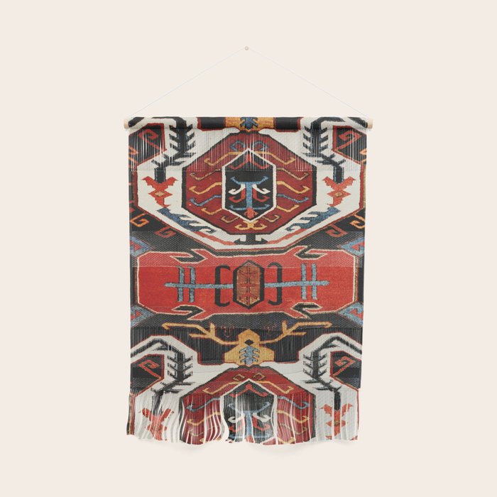 Antique Caucasian Rug With Abstract Animals Print Wall Hanging Gallery Image 1