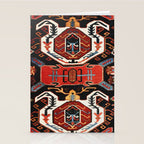 Antique Caucasian Rug With Abstract Animals Print Stationery Card Gallery Image 2