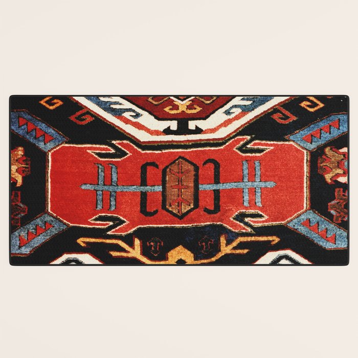 Antique Caucasian Rug With Abstract Animals Print Desk Mat Gallery Image 3