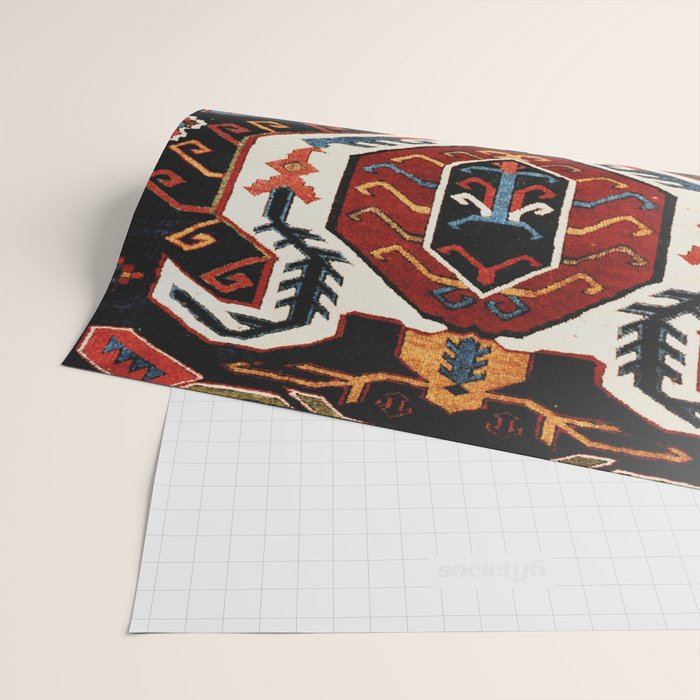 Antique Caucasian Rug With Abstract Animals Print Wrapping Paper Gallery Image 2