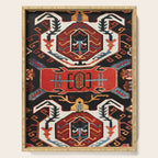 Antique Caucasian Rug With Abstract Animals Print Serving Tray Gallery Image 1
