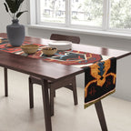 Antique Caucasian Rug With Abstract Animals Print Table Runner Gallery Image 2