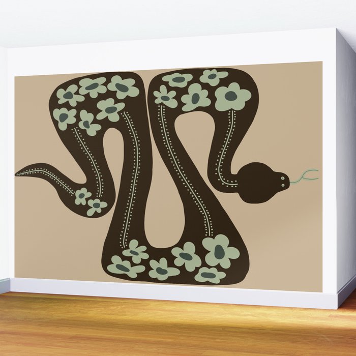 wild and free green anaconda  Wall Mural Gallery Image 2